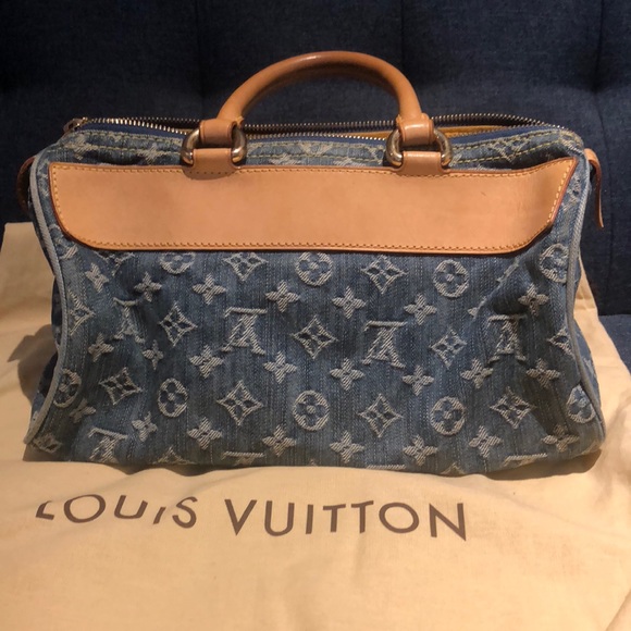 Authentic LOUIS VUITTON Speedy Blue Monogram bag - Picture 4 of 8